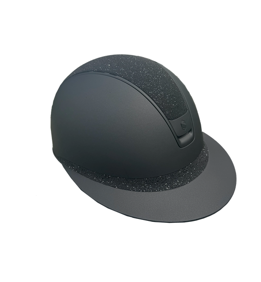 Miss Shadowmatt 2.0 Dark Line Black Crystal Fabric Frontal Band and Top Black Blazon-Custom Helmet