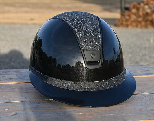 Custom Miss Shield 2.0 Miss Paint Glossy Black Top and Frontal Band Crystal Fabric Swarovski Summer Matte Black Frontal Band and Trim