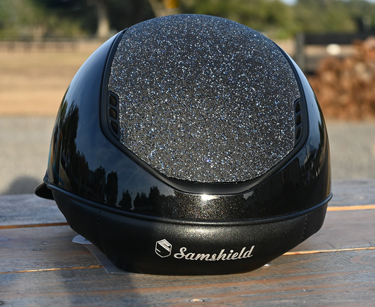 Custom Miss Shield 2.0 Miss Paint Glossy Black Top and Frontal Band Crystal Fabric Swarovski Summer Matte Black Frontal Band and Trim