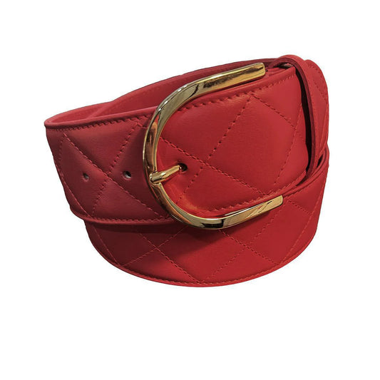 The Tailored Sportsman Quilted C Leather Cartier (Red) Belt