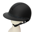 Load image into Gallery viewer, Samshield 2.0 Miss Shield Miss Paint Matt Black Summer Night Swarovski Crystal Fabric Top and Frontal Band Matt Black Trim and Blazon
