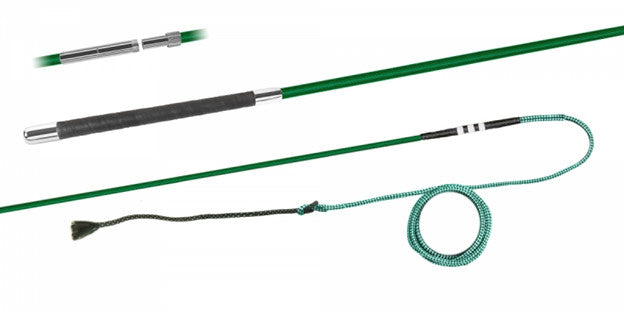 Lunge Whip 2-Piece w Screw Fiberglass Woven Nylon 05673 Green