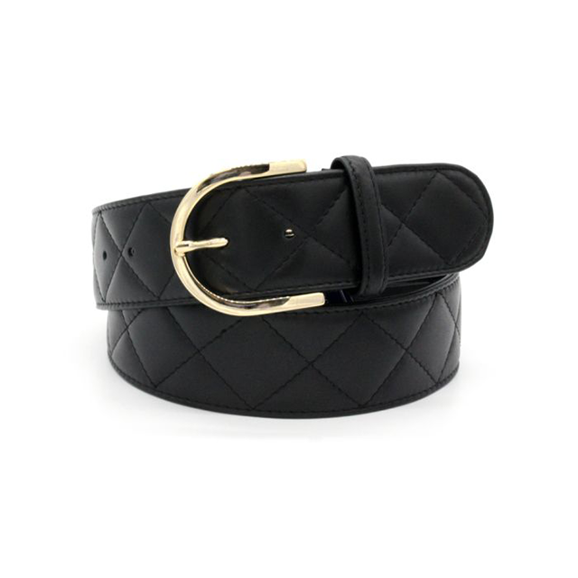 The Tailored Sportsman Quilted C Leather Belt