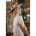 Load image into Gallery viewer, Penelope Raphie Hat - Camel & White
