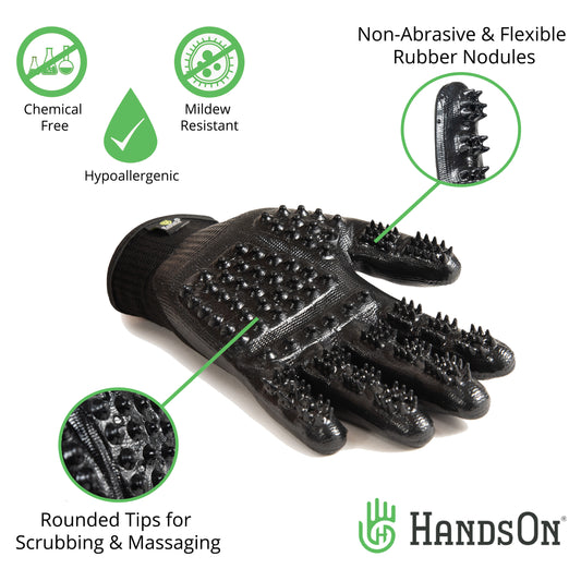 HandsOn All-In-One Pet Bathing & Grooming Gloves