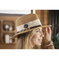 Load image into Gallery viewer, Penelope Raphie Hat - Camel & White
