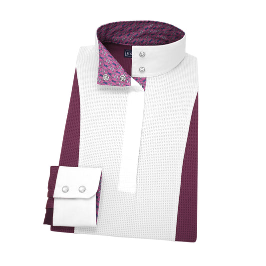 Stirrups Plum Ladies “Luna” Performance Show Shirt Long Sleeve