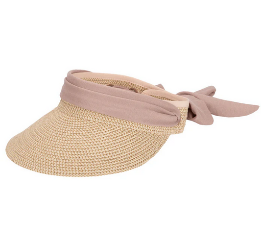 San Diego Hat Company Crew - Women's Ultrabraid Visor with Wrap Around Tie - Blush