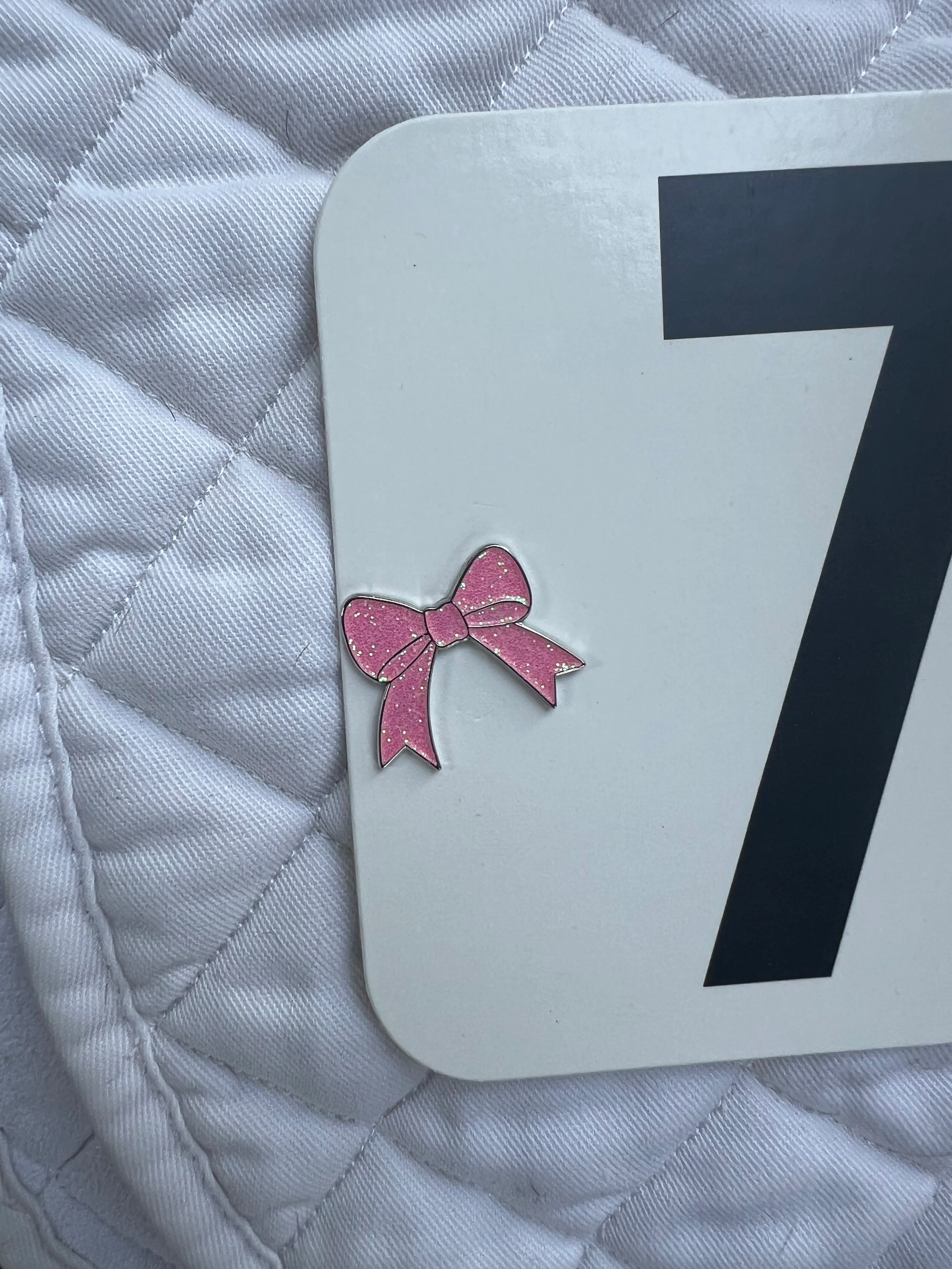 Pink Bow Number Charms