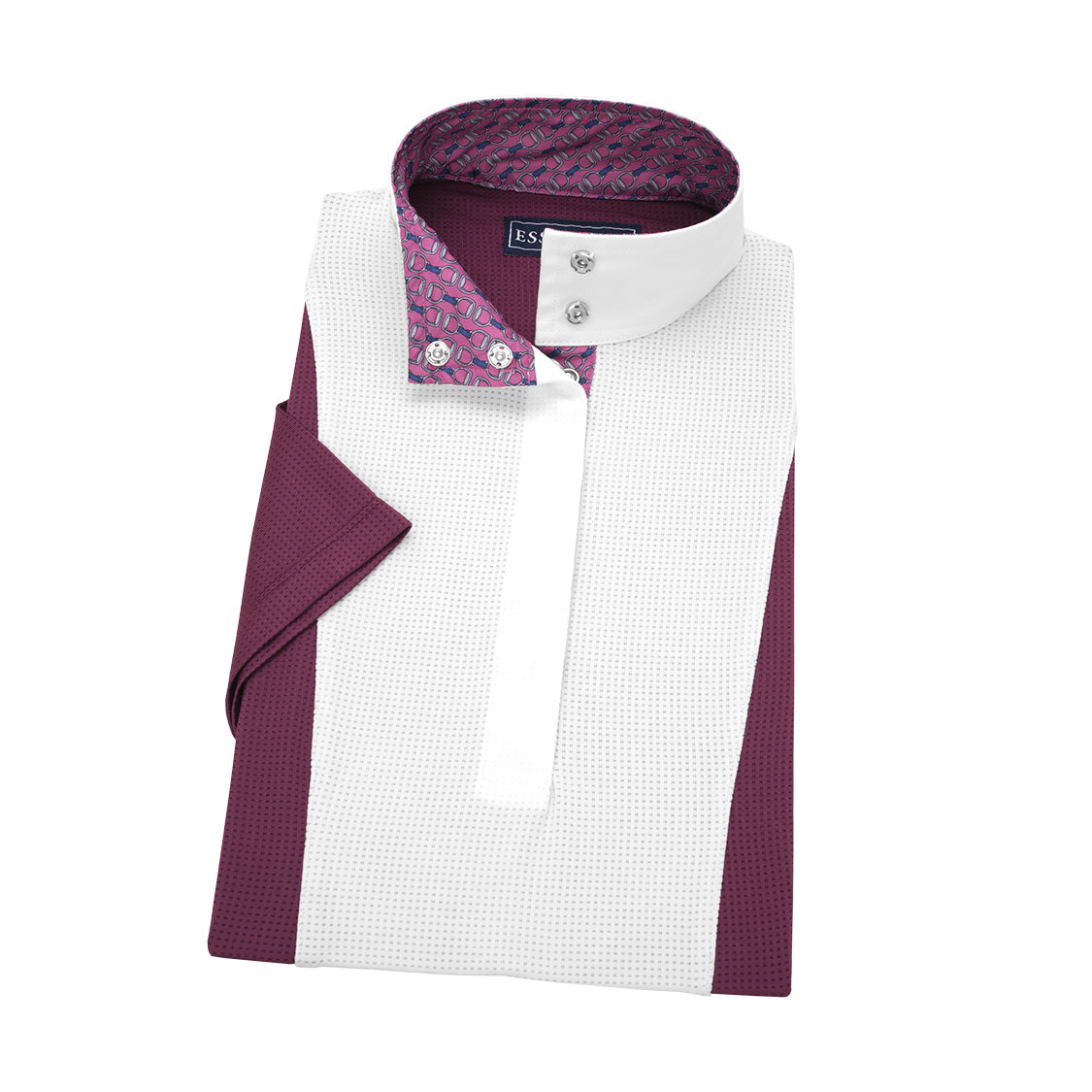 Stirrups Ladies Dark Plum "Luna" Short Sleeve Performance Show Shirt