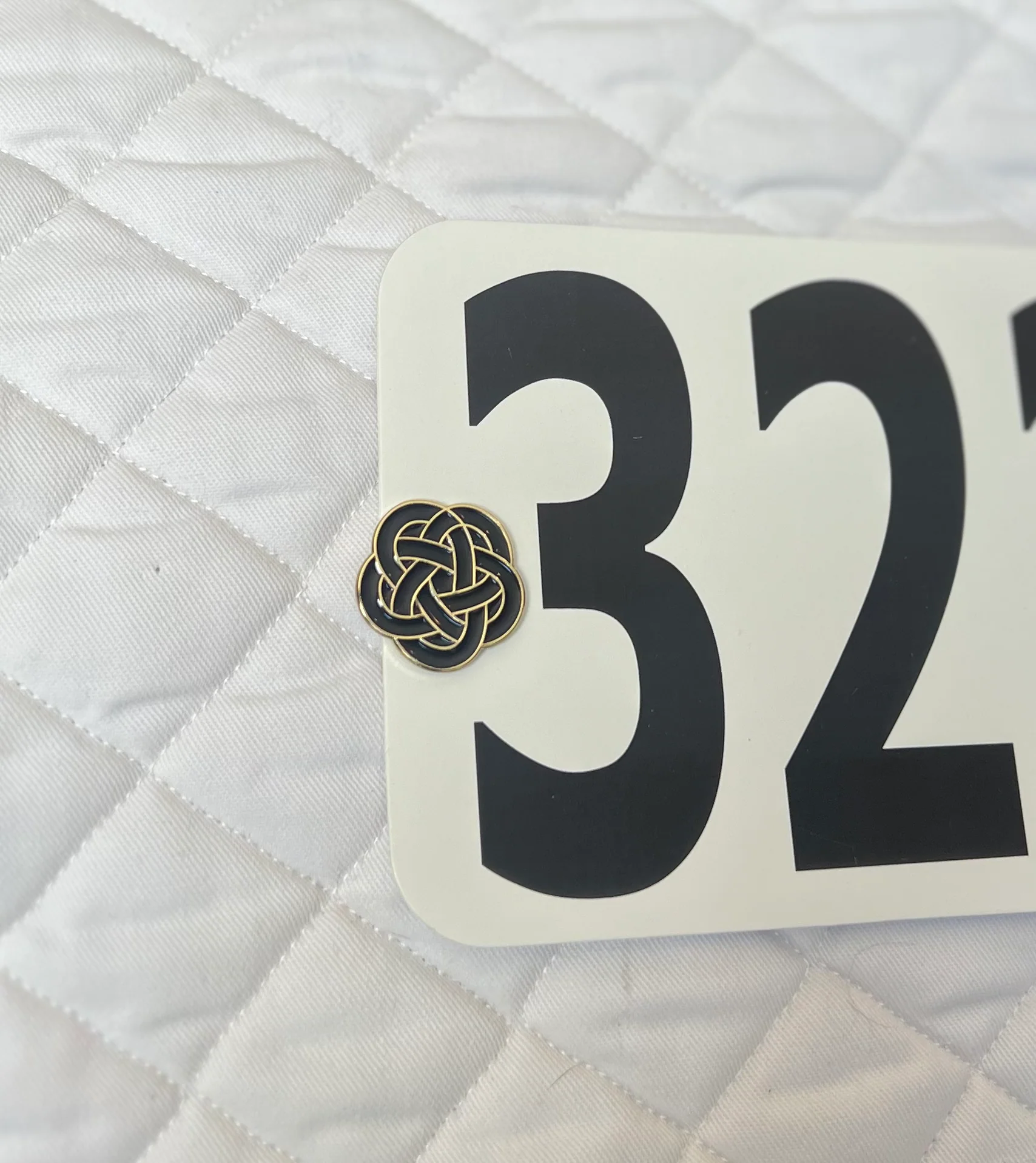 Black & Gold Celtic Knot Number Pin Charm