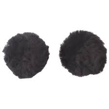 Sheepskin Ear Plugs for Horse 1 pair Black