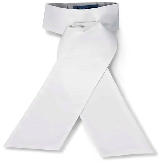 RJ Classics Camden Pre-Tied Stock Tie White Cotton Blend