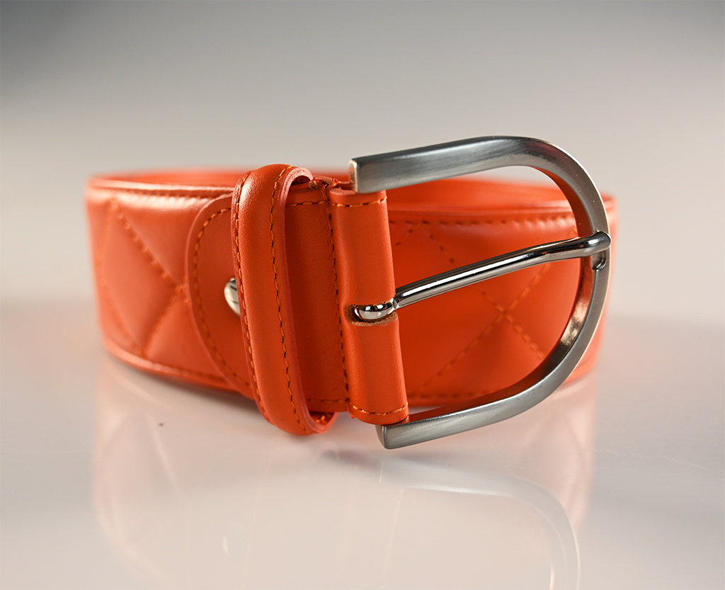 The Tailored Sportsman Quilted C Leather Belt