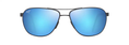 Load image into Gallery viewer, Maui Jim CASTLES Matte Dark Ruthenium with Black-Blue Hawaii Lens Polarized Aviator Sunglasses
