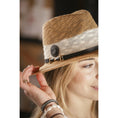 Load image into Gallery viewer, Penelope Raphie Hat - Camel & White
