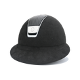 Load image into Gallery viewer, Miss Shield 1.0 Alcantara Black Top Leather and Band with Chrome Trim Helmet Small
