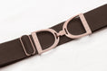 Load image into Gallery viewer, Stirrup Buckle 1.5 BROWN Rose Gold
