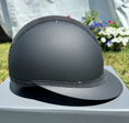 Load image into Gallery viewer, Miss Shadowmatt 2.0 Black Frontal Band Tiara and Trim with Black Crystals and Black Blazon Alcantara Top and Band-Custom Helmet
