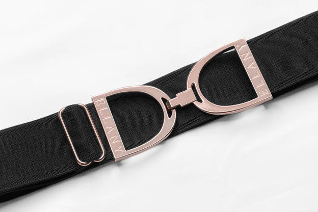 Stirrup Buckle 1.5 BLACK Rose Gold