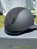 Load image into Gallery viewer, Miss Shadowmatt 2.0 Black Frontal Band Tiara and Trim with Black Crystals and Black Blazon Alcantara Top and Band-Custom Helmet
