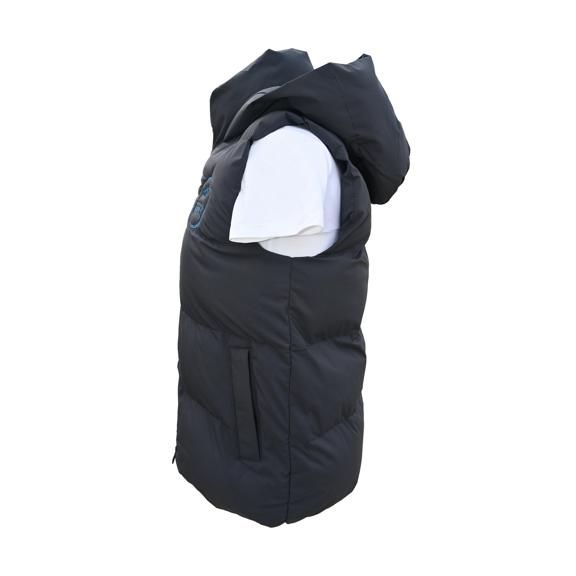 HITS Women's Puffer Vest Anchor Gray-Side