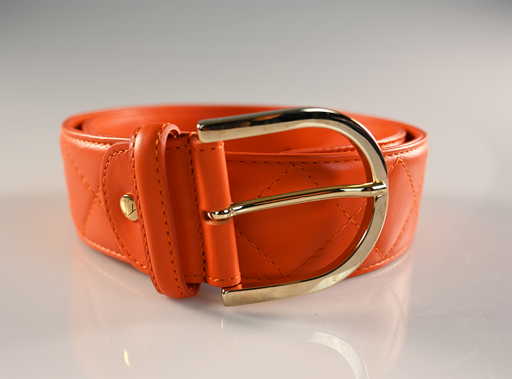 The Tailored Sportsman Quilted C Leather Belt