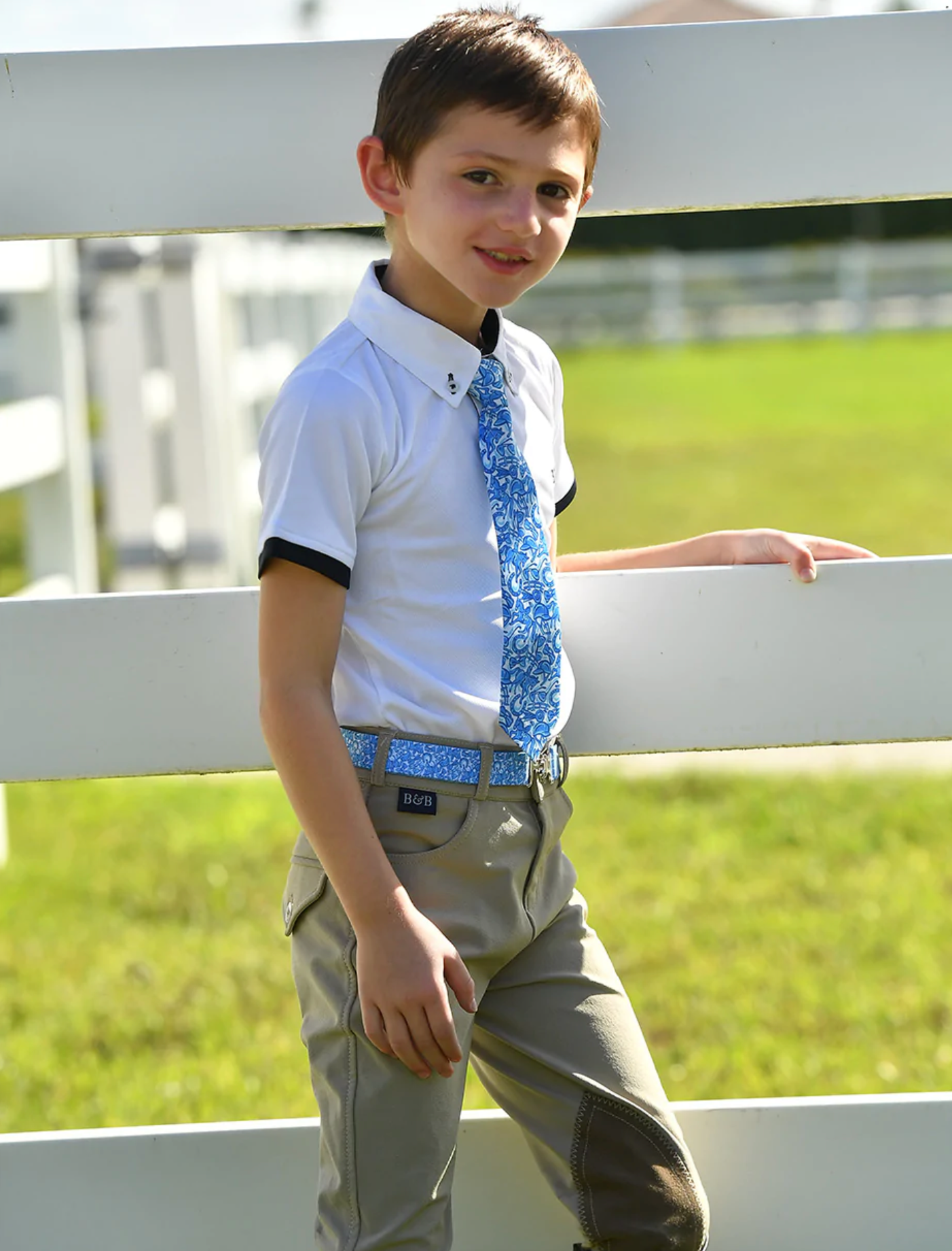 Belle & Bow Equestrian Boys Short Sleeve Polo