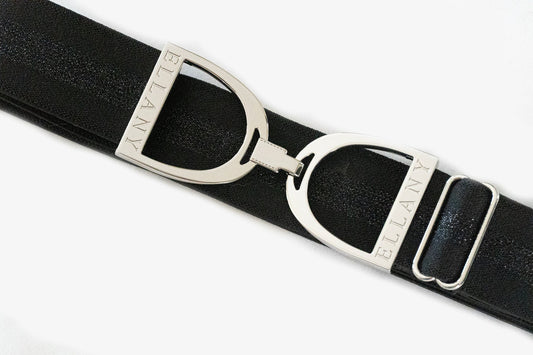 Ellany Elastic Belt Dark Horse - 1.5" Silver Stirrup