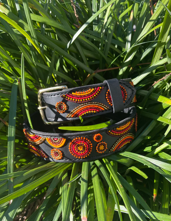 The Kenyan Collection Bazana Orange Belt in Wide Width