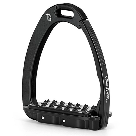 Tech Stirrups Venice Sloped EVO Black with Silver Night Swarovski Crystals