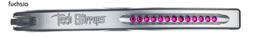 Tech Stirrups Venice Sloped EVO Titanium with Fuchsia Swarovski Crystals