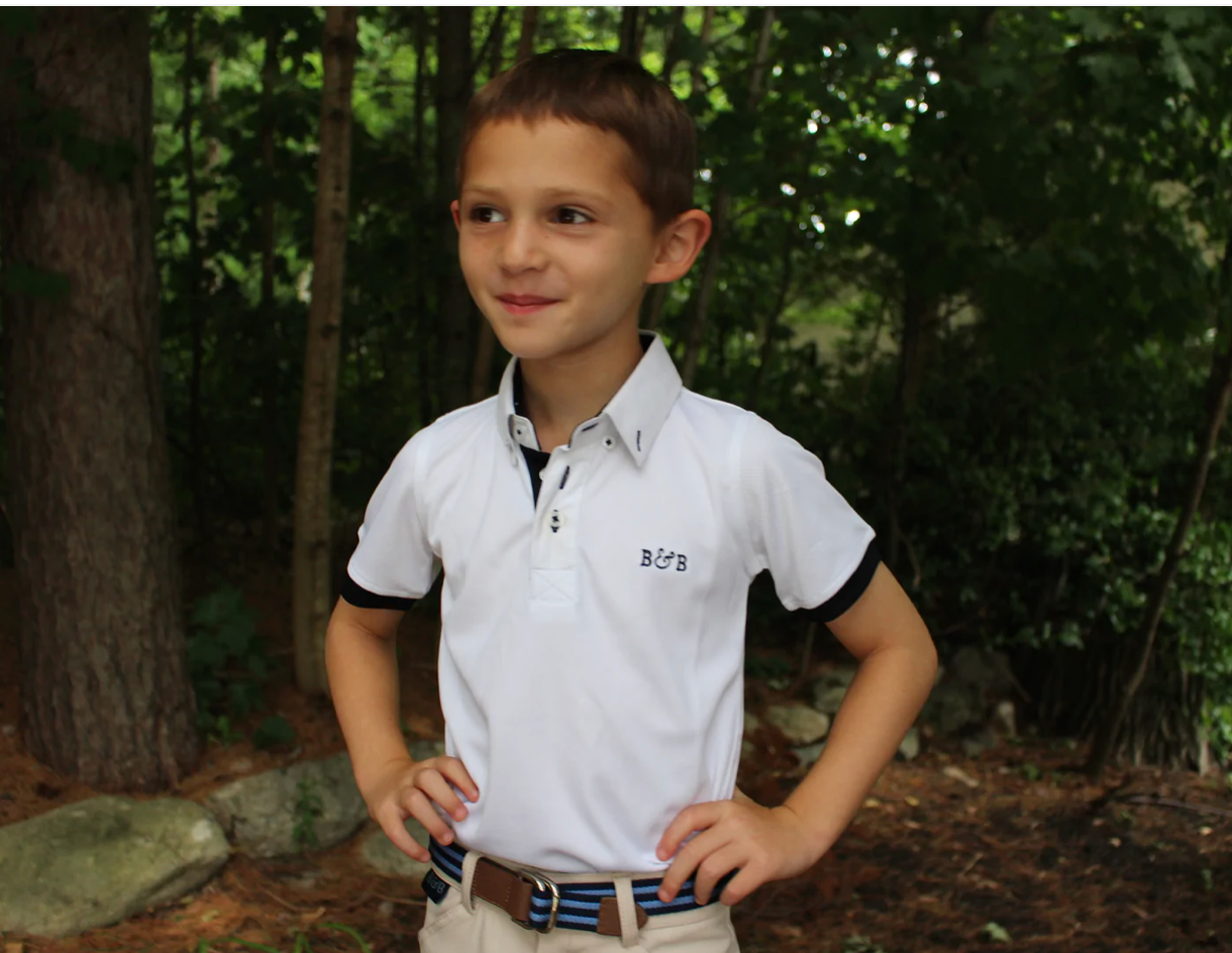 Belle & Bow Equestrian Boys Short Sleeve Polo