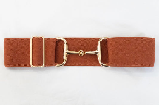 Ellany Elastic Belts 2024 Collection Rust 2" Gold Snaffle