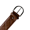 Load image into Gallery viewer, The Tailored Sportsman Quilted C Leather Belt Fall 2024
