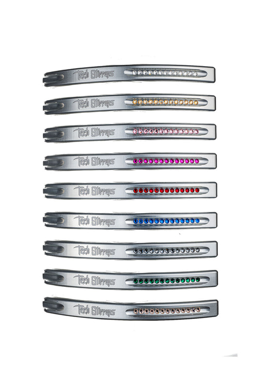 Tech Stirrups Venice Sloped EVO Silver with Clear Swarovski Crystals