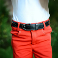 Load image into Gallery viewer, Huntley Equestrian Children's Snaffle Bit Black Leather Belt
