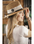 Load image into Gallery viewer, Penelope Raphie Hat - Camel & White
