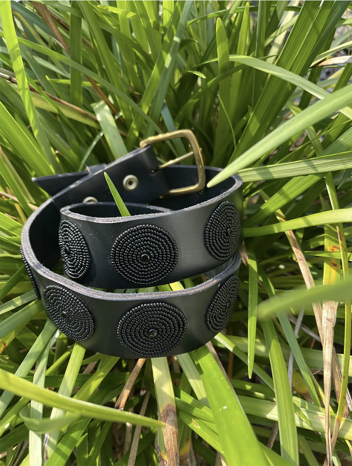 The Kenyan Collection Black Disc Belt  Wide