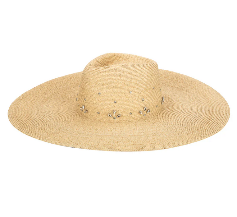 San Diego Hat Company Women's Glitz Fine Braid Raffia Wide Brim Floppy