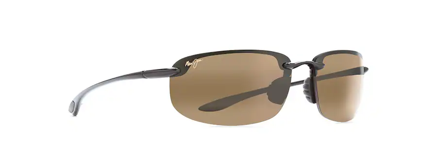 Maui Jim HO'OKIPA Gloss Black-HCL® Bronze Lens Polarized Rimless Sunglasses
