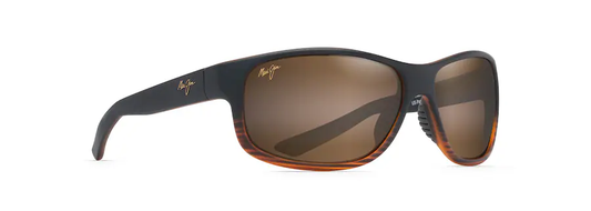 Maui Jim KAIWI CHANNEL Dark Brown Stripe-HCL® Bronze Lens Polarized Wrap Sunglasses