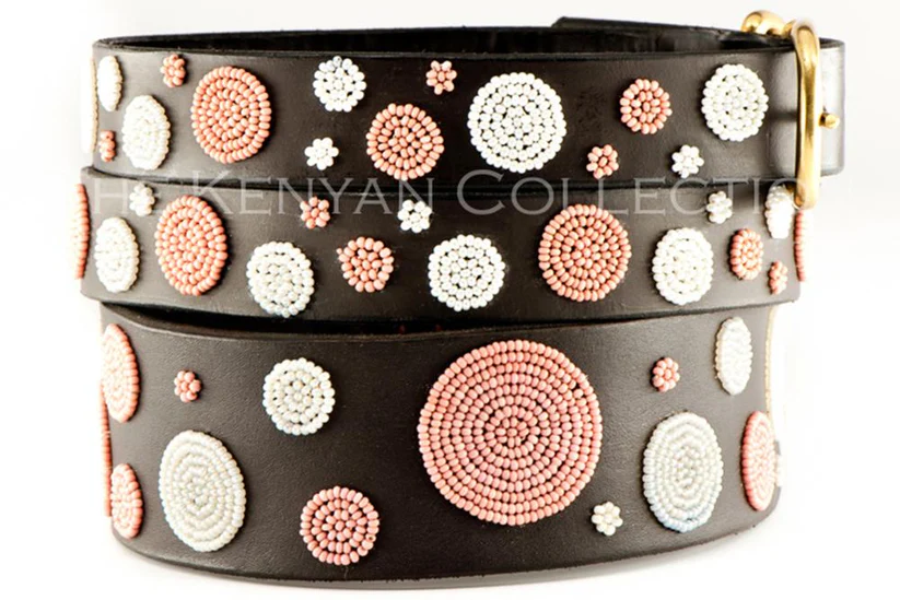 The Kenyan Collection Pink Dots  Belt Wide