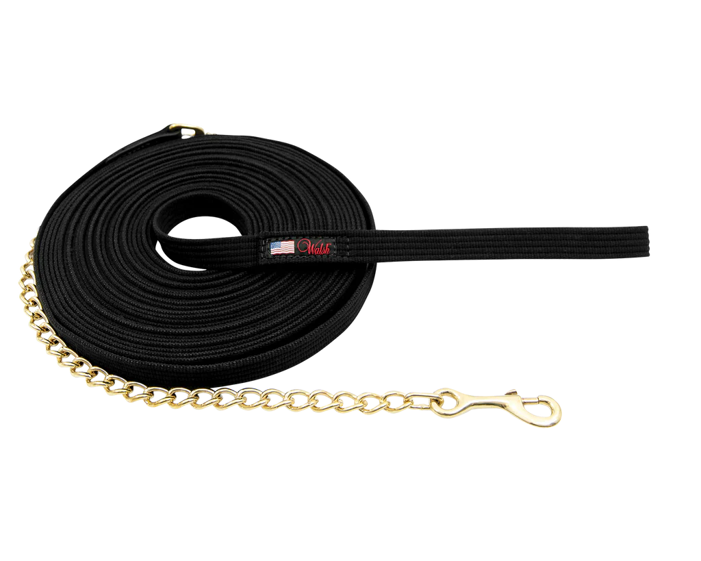 Walsh Cotton Lunge Line with Hand Loop and 30" Brass Chain - 50'