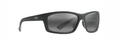Load image into Gallery viewer, Maui Jim KANA COAST Matte Soft Black with White and Blue FrameNeutral Grey Lens Polarized Wrap Sunglasses
