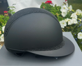 Load image into Gallery viewer, Miss Shadowmatt 2.0 Dark Line Black Crystal Fabric Frontal Band and Top Black Blazon-Custom Helmet
