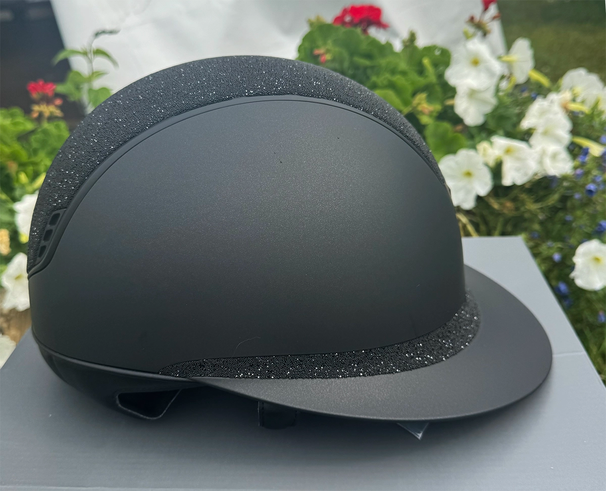 Miss Shadowmatt 2.0 Dark Line Black Crystal Fabric Frontal Band and Top Black Blazon-Custom Helmet